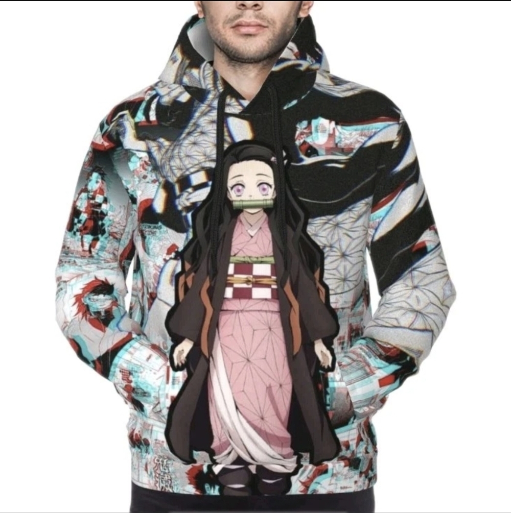 Demon Slayer Nezuko Graphic Hoodie Men’s Anime Manga Streetwear Pullover
